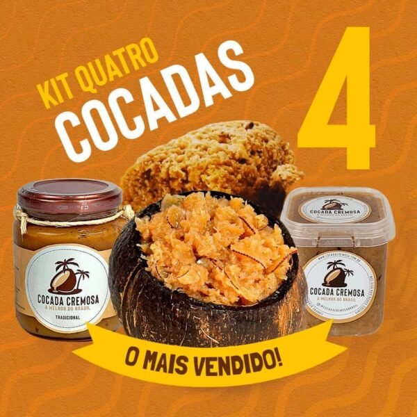 Kit com 4 Cocadas Cremosas (O Mais Pedido, IMPERDÍVEL)