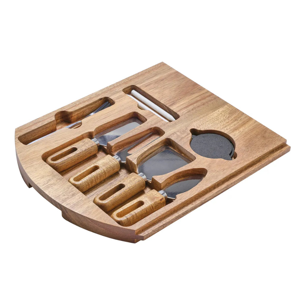 Conjunto para Queijos Bold Tabua Madeira Petisqueira Frios e Churrasco 14 Peças